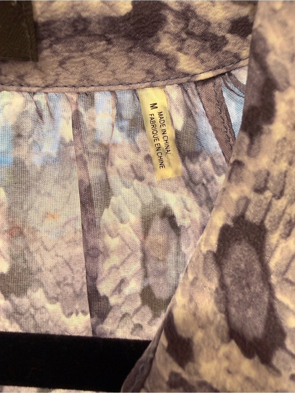 Richard Graham Lavender Snakeskin Print Blouse | Button Front | Size M - Picture 7 of 10